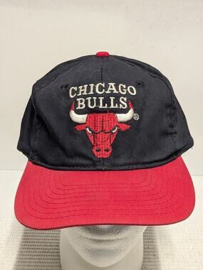 Vintage Chicago Bulls NBA Black Embroidered Snapback Hat Cap 90s TWINS One Size